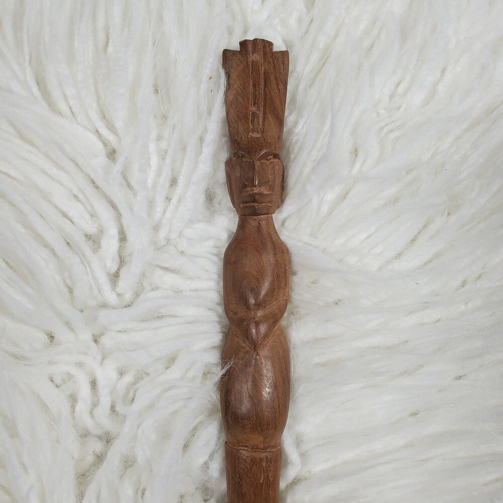 Hand-carved Wooden Tribal Fork